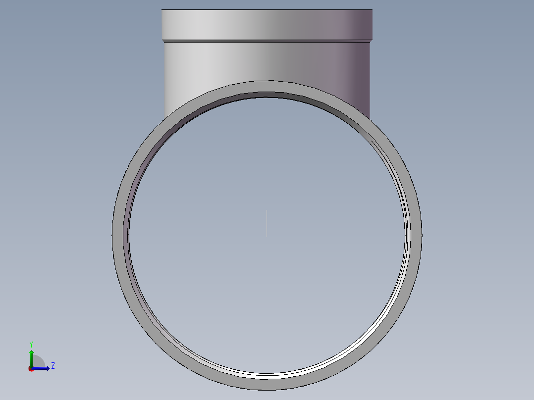 三通-异径 DN100-DN65左视图