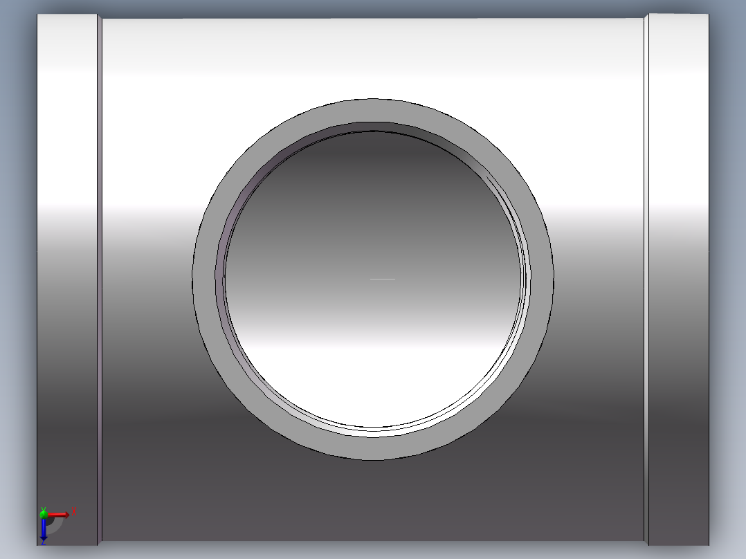 三通-异径 DN100-DN65俯视图