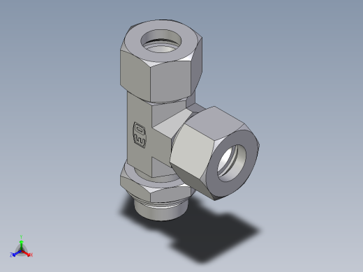 卡套式工业通用硬管接头EO_Adjustable_locknut_run_tee_LEE20ZSRCF