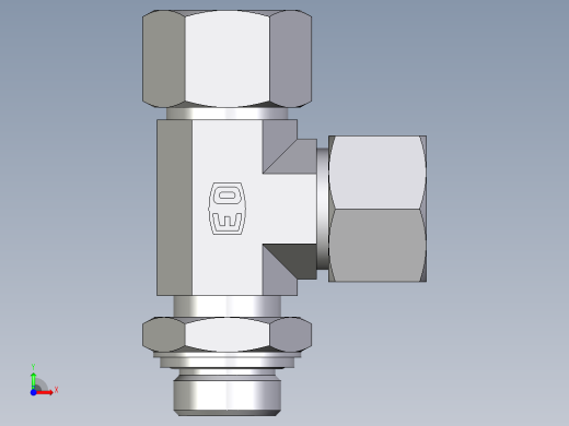 卡套式工业通用硬管接头EO_Adjustable_locknut_run_tee_LEE20ZSRCF前视缩略图