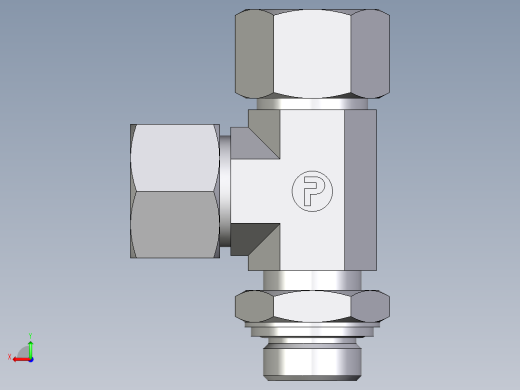 卡套式工业通用硬管接头EO_Adjustable_locknut_run_tee_LEE20ZSRCF后视缩略图