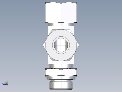 卡套式工业通用硬管接头EO_Adjustable_locknut_run_tee_LEE20ZSRCF右视缩略图