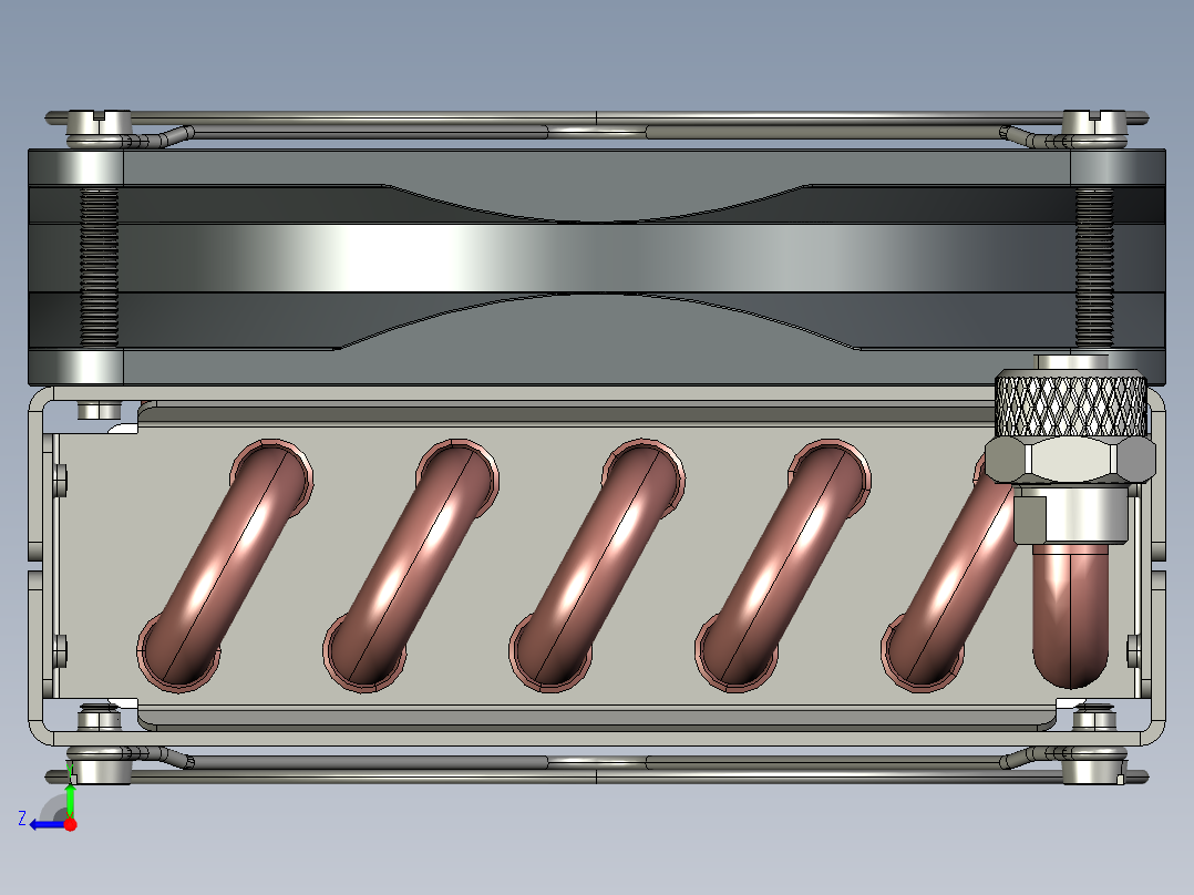 散热水箱模型右视图