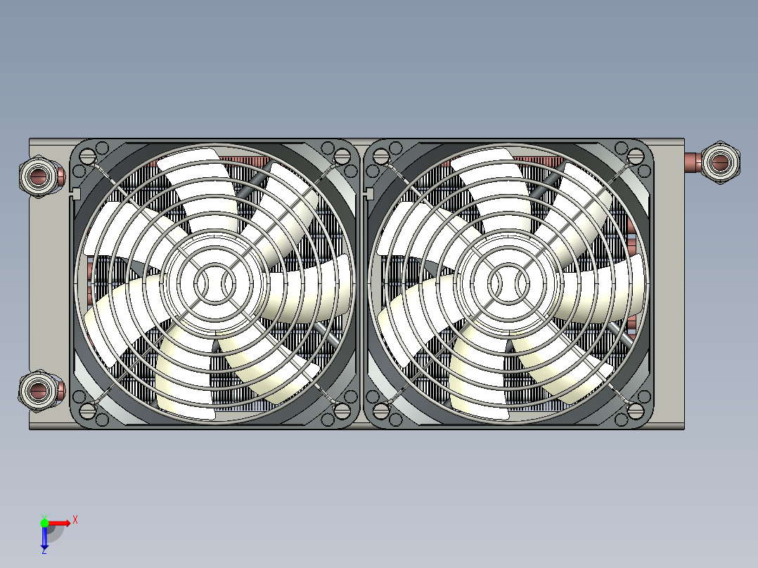 散热水箱模型俯视图