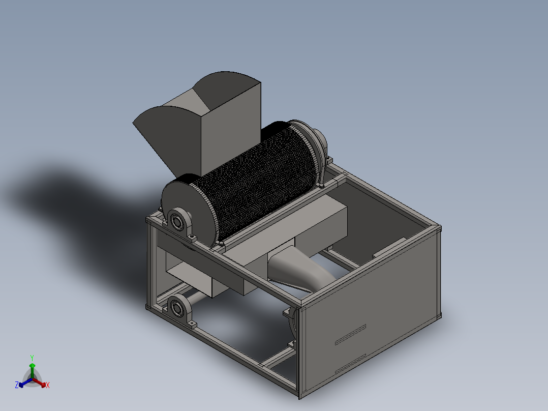 花生剥壳机-SW正等轴测图
