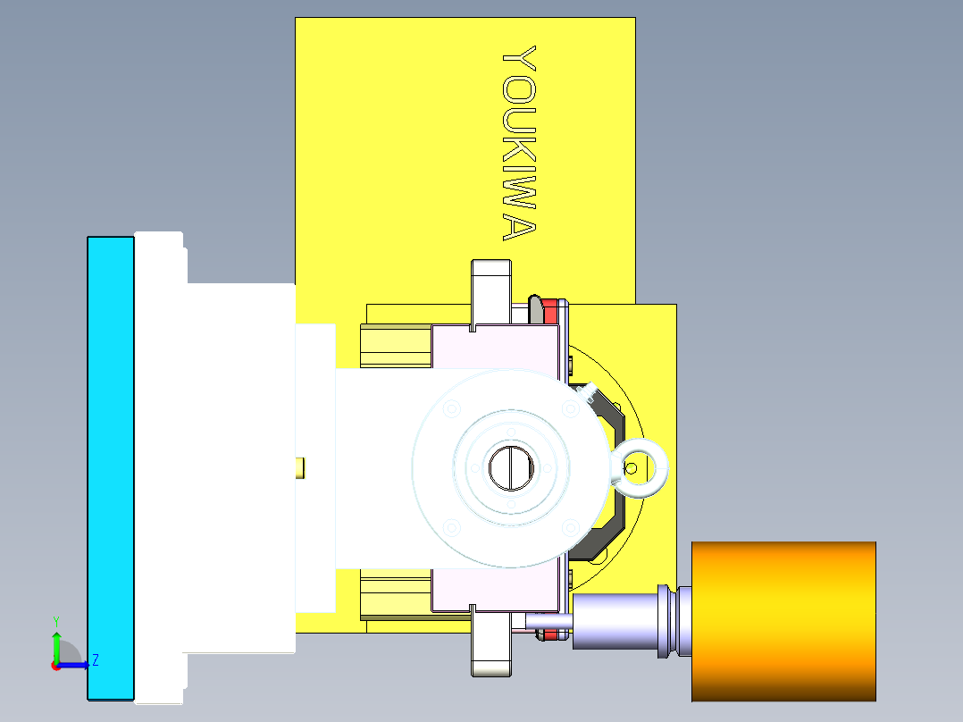 四轴电脑外壳铣外形治具模型左视图