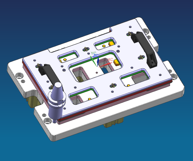 四轴电脑外壳铣外形治具模型