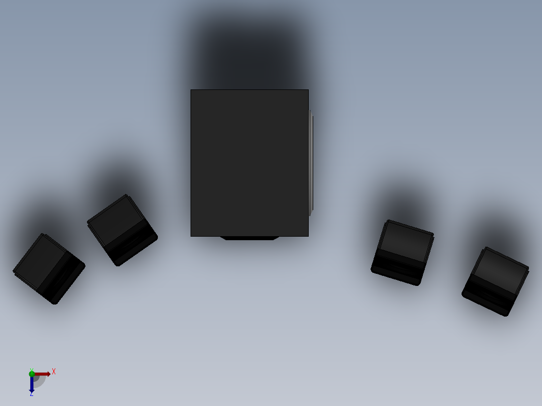 创意低音炮俯视图