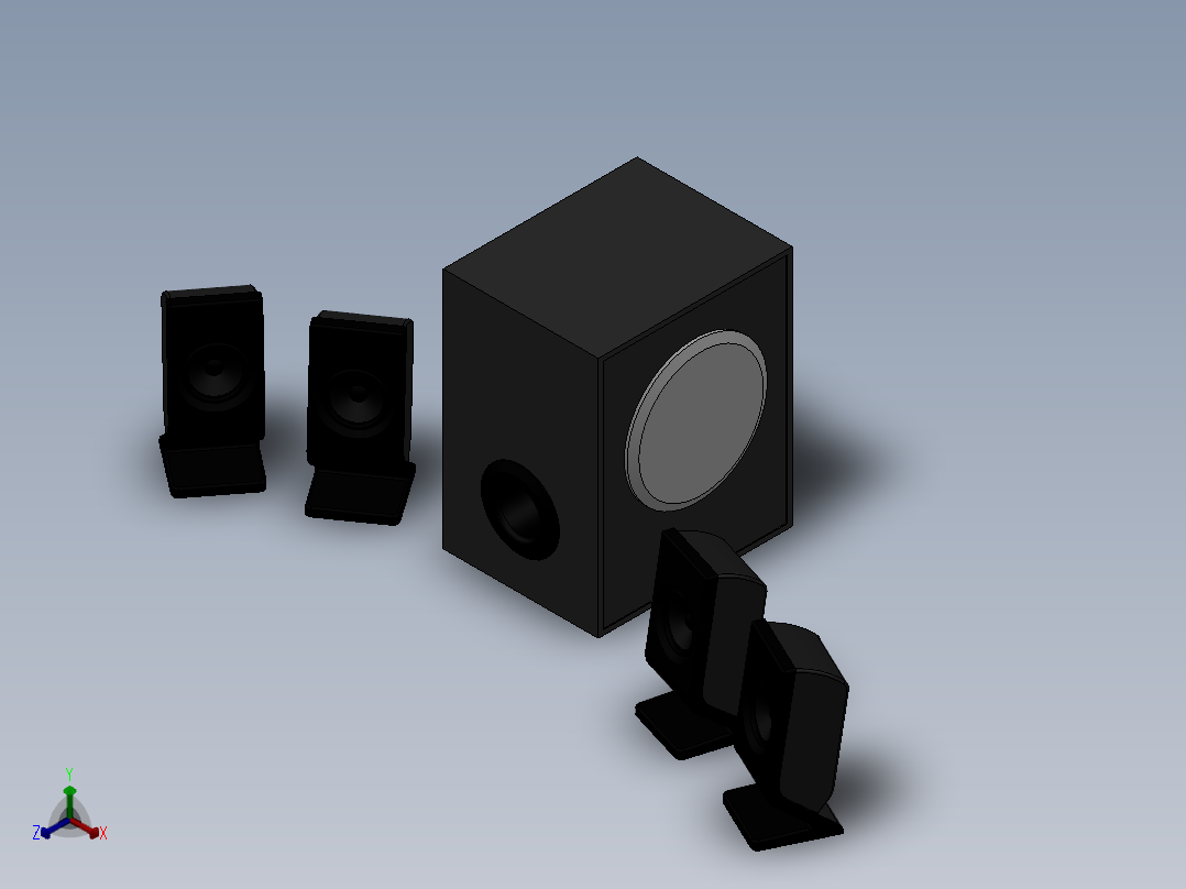 创意低音炮正等轴测图