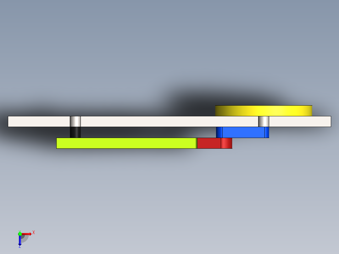 蒸汽机机构俯视图
