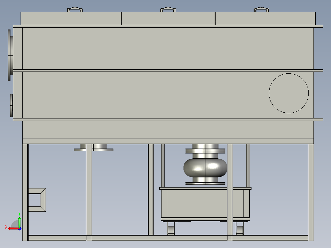 电镀设备中的电镀池后视图