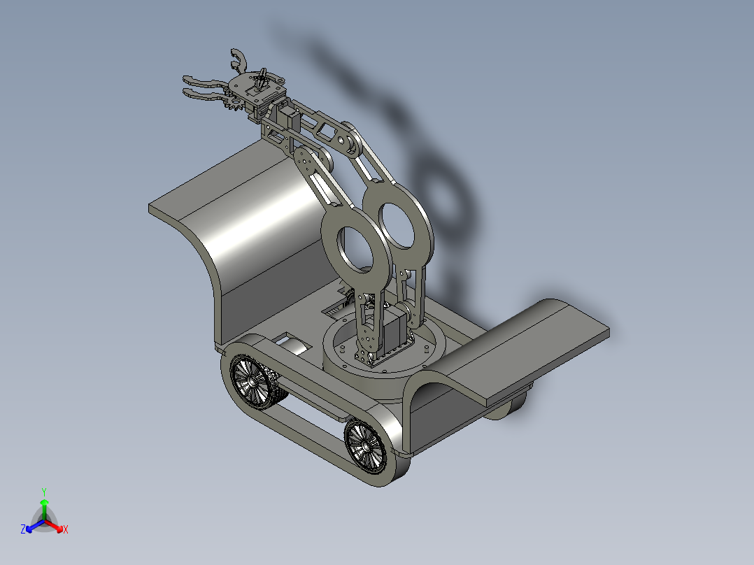 履带行走抓取机器人正等轴测图