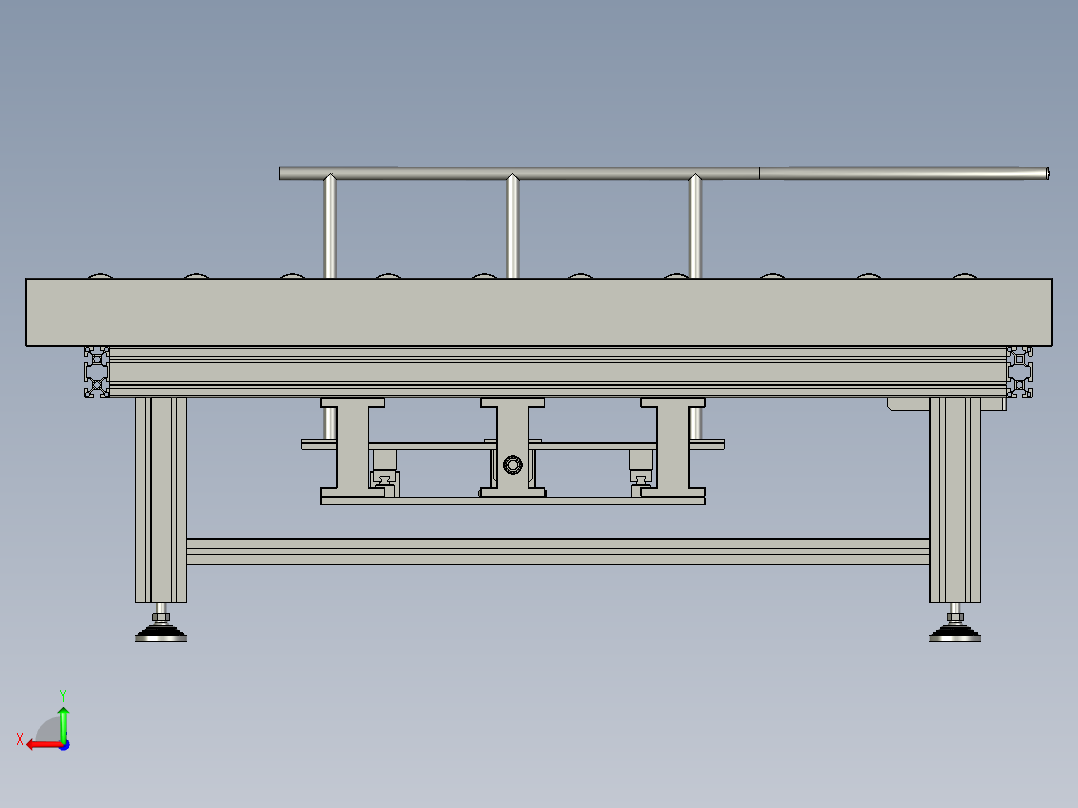 充电接口检测自动化设备设计-assy-前段滚筒线-V1后视图