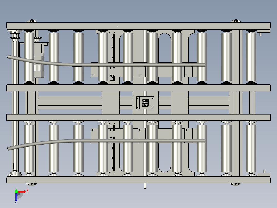 充电接口检测自动化设备设计-assy-前段滚筒线-V1俯视图