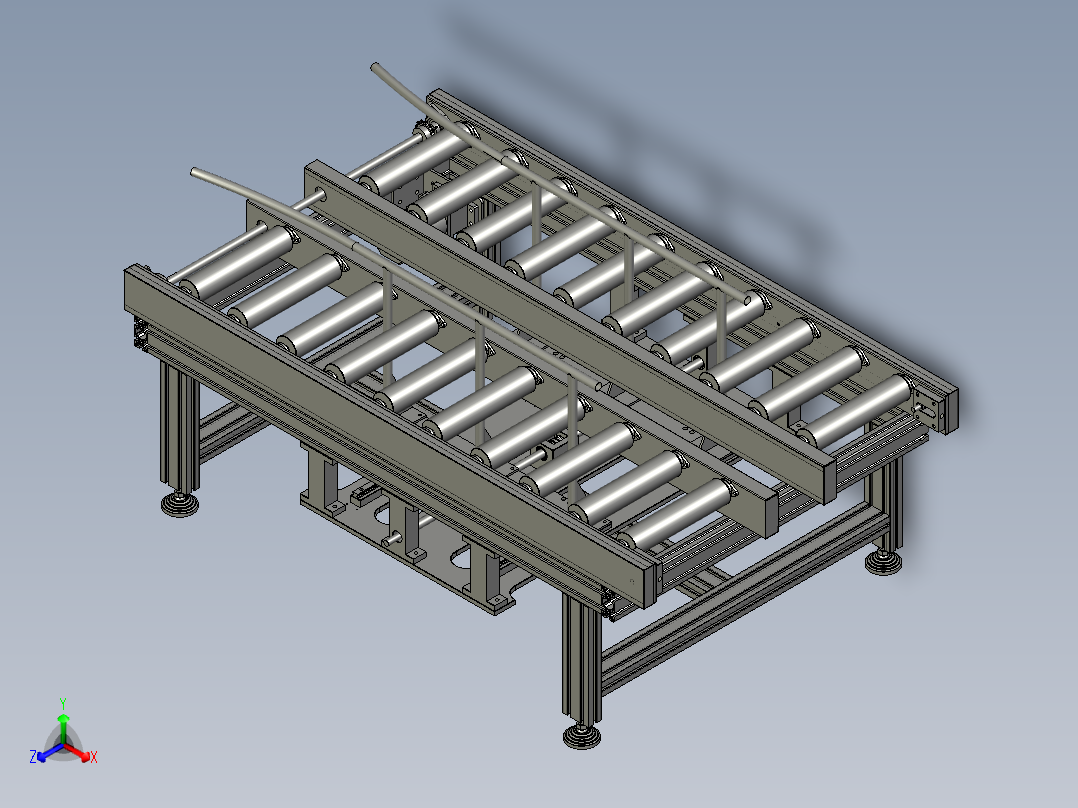 充电接口检测自动化设备设计-assy-前段滚筒线-V1正等轴测图