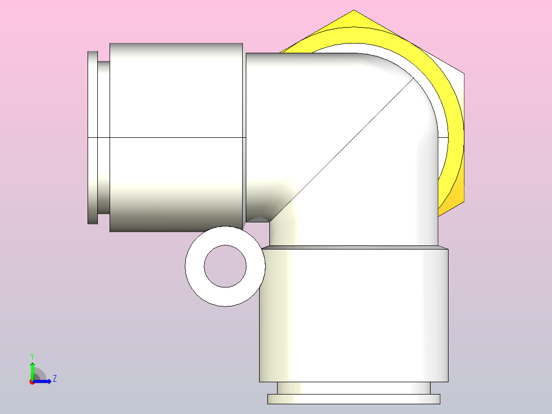 快速接头KQ2D外螺正三通接头[KQ2D10-04S]左视图