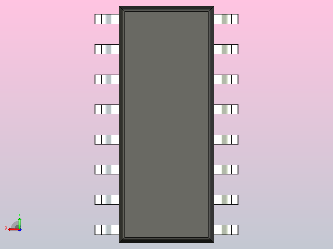106x SOIC 封装（小外形集成电路）SOIC127P600X165-16N后视图