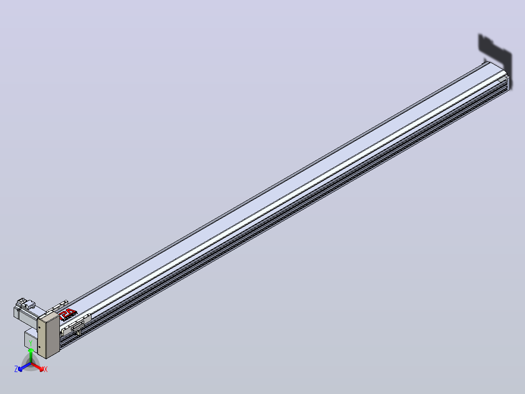 皮带直线轴半封闭可选导轨TPA-HNB-120D-110-L1900-RU-Y-P40-N3主视图