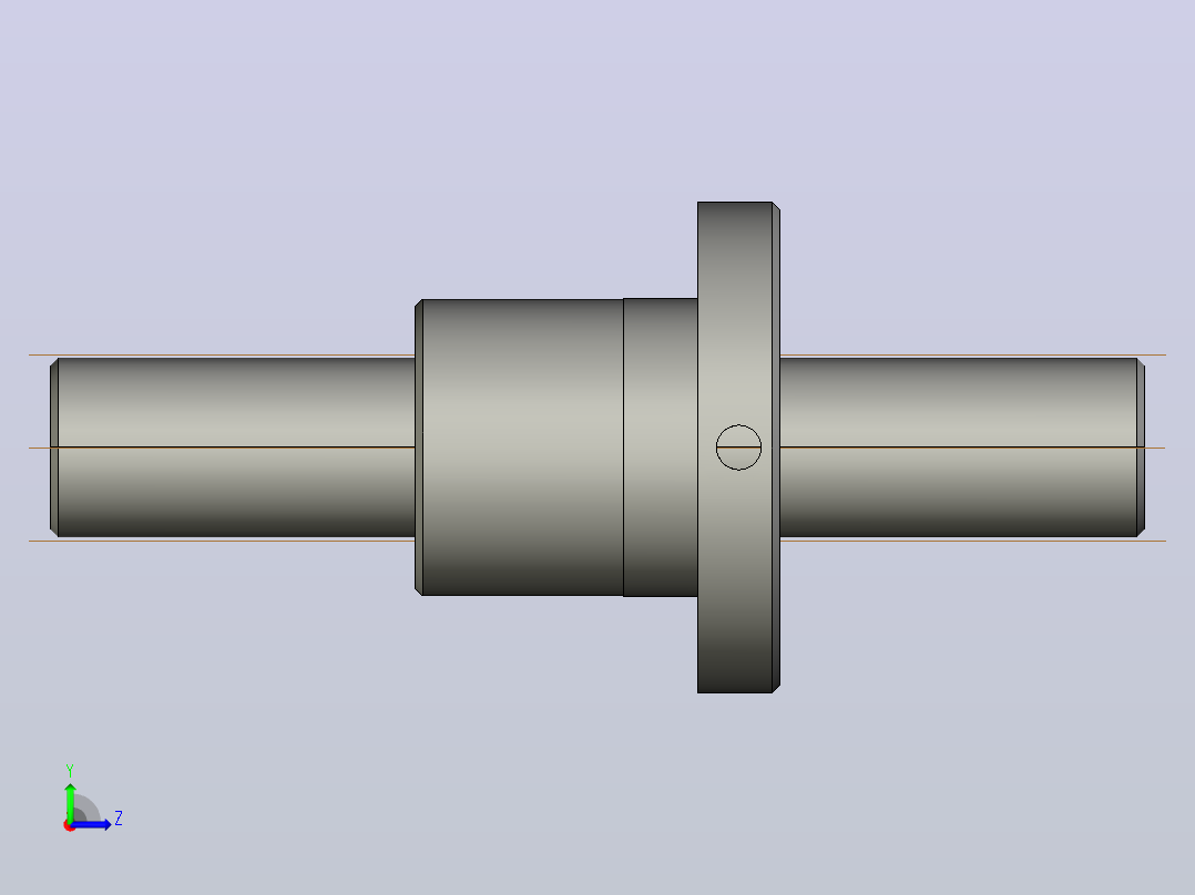 FFB2504-2滚珠丝杆3D模型左视图