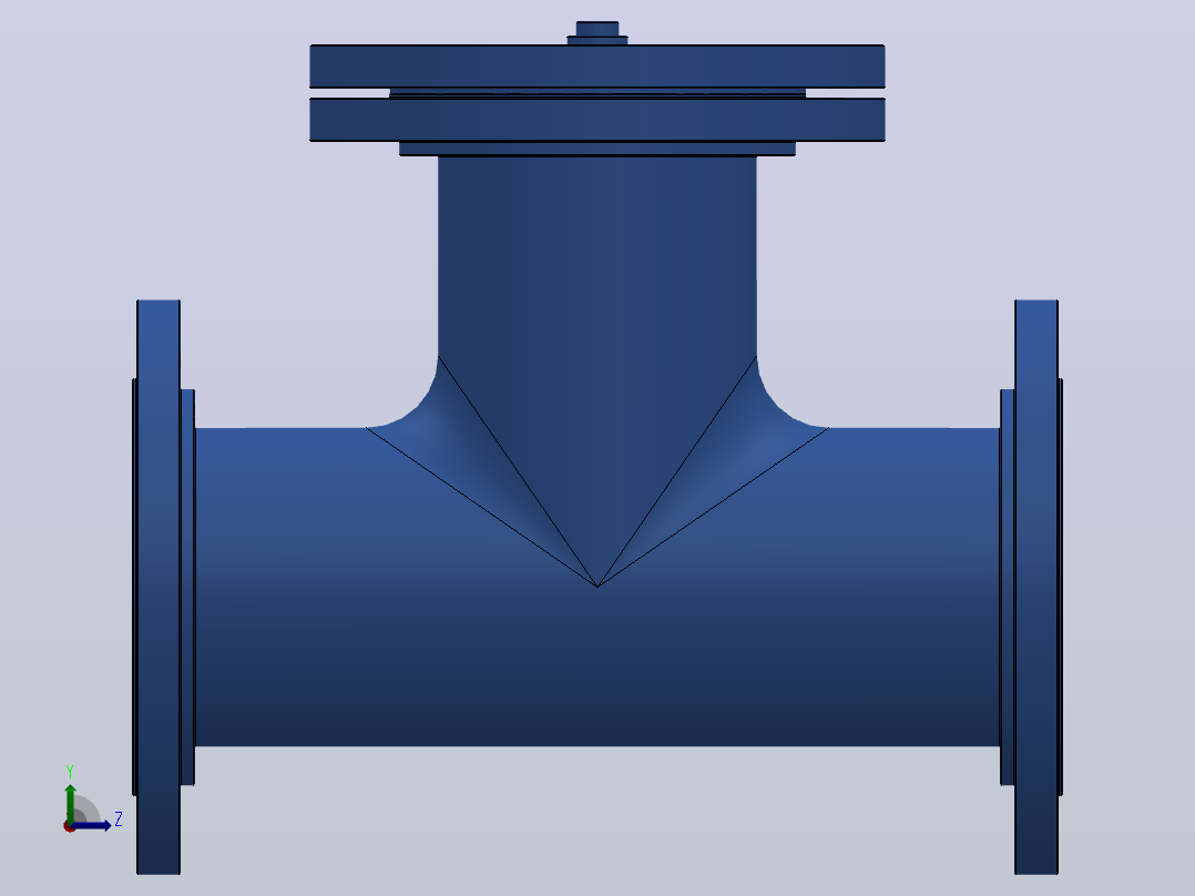 ST34型直流式法兰连接T型过滤器[ST34C-DN125(PN10，25)]左视图