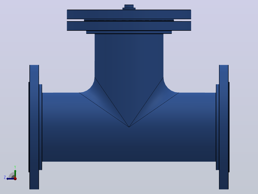 ST34型直流式法兰连接T型过滤器[ST34C-DN125(PN10，25)]右视图