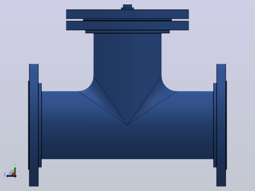 ST34型直流式法兰连接T型过滤器[ST34C-DN125(PN10，25)]右视缩略图