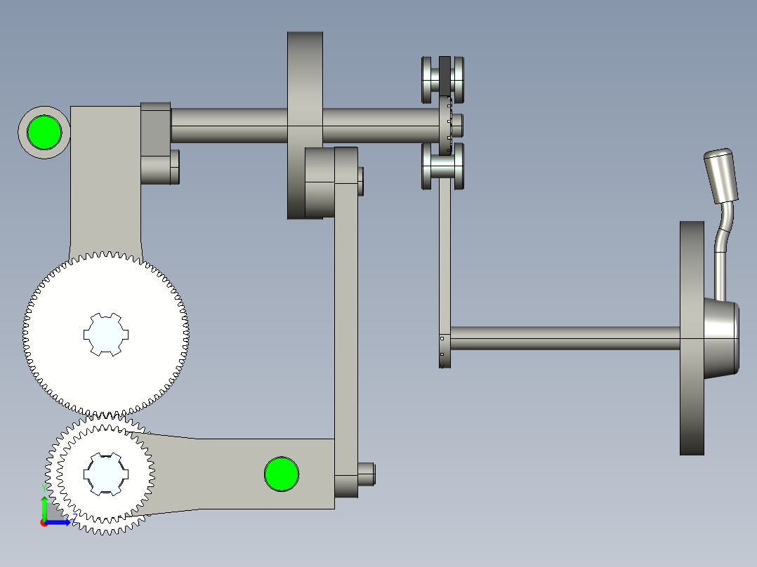 Q013-CA6140车床主传动系统操纵机构设计及三维proe建模【含仿真】左视图