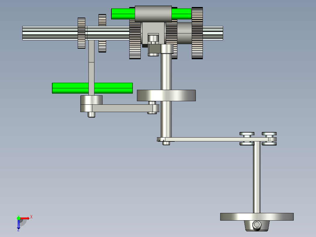 Q013-CA6140车床主传动系统操纵机构设计及三维proe建模【含仿真】俯视图