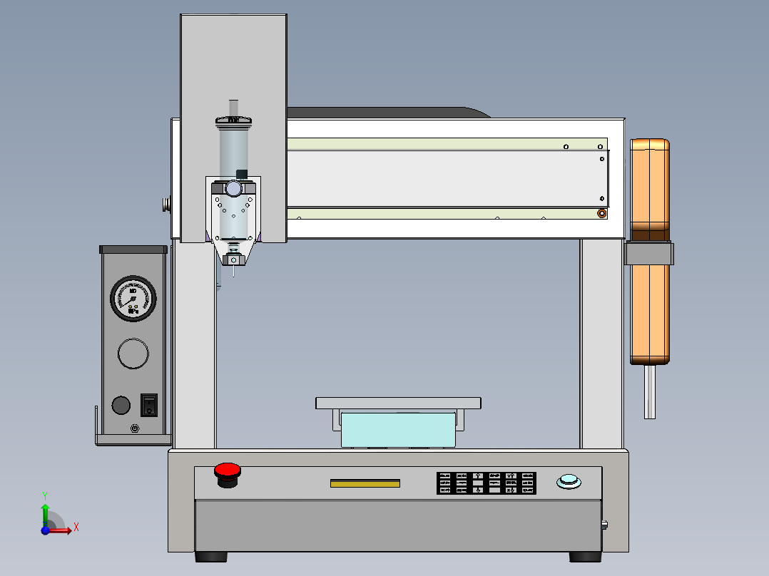 桌面式三轴点胶机（300行程、量产图纸）前视图