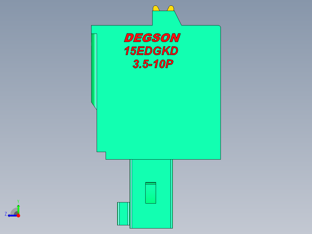 DEGSON 15EDG 系列 3.5mm 插拔式接线端子 FullPack-15EDGKD-3.5-10P-14-00AH右视图