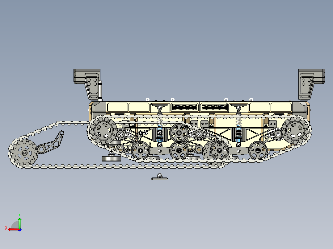 履带车结构后视图