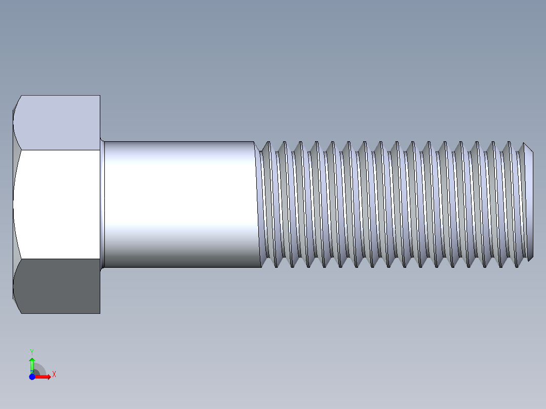 UNC 六角螺栓-Hex Bolt 0.875-9 x 3前视图