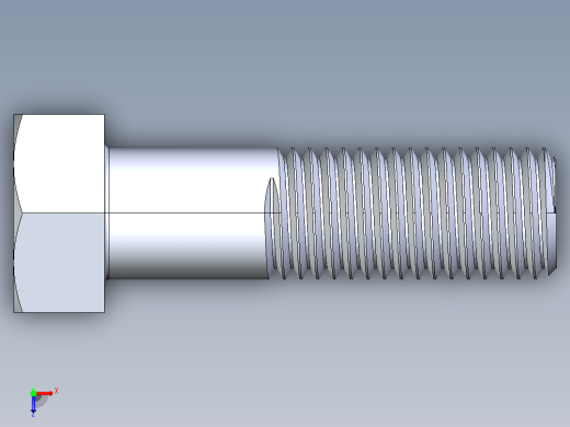 UNC 六角螺栓-Hex Bolt 0.875-9 x 3俯视缩略图