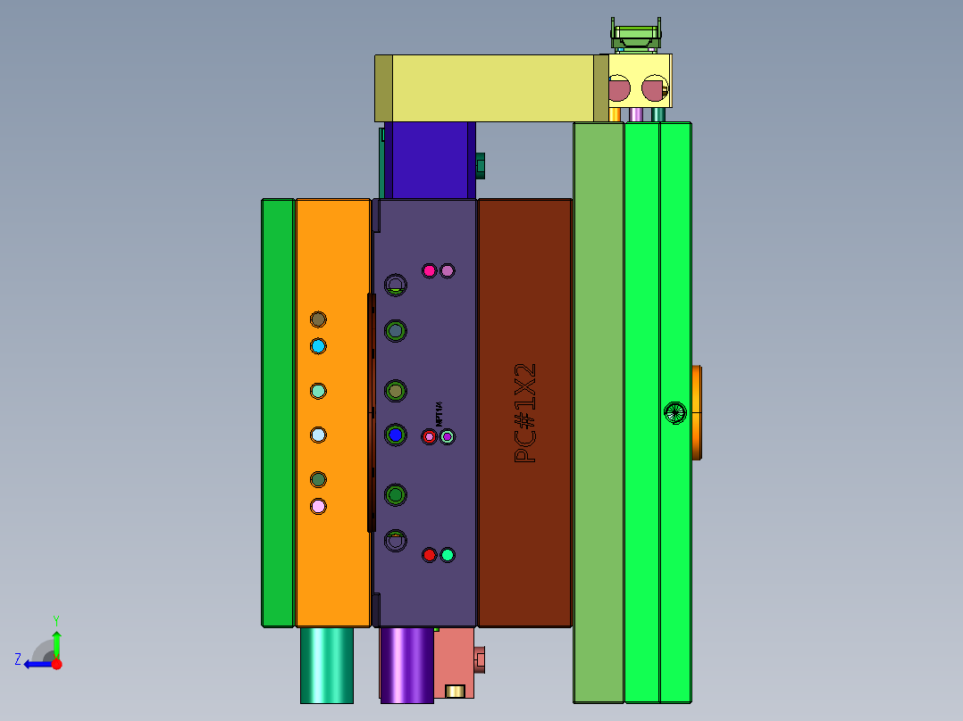 圆形盒盖的注塑模具右视图