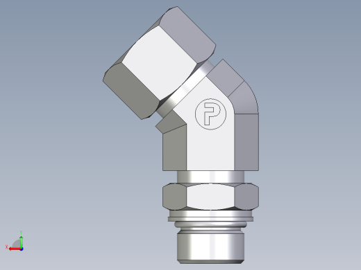 卡套式工业通用硬管接头EO_Adjustable_locknut_45_deg_elbow_VEE16SMORCF后视缩略图