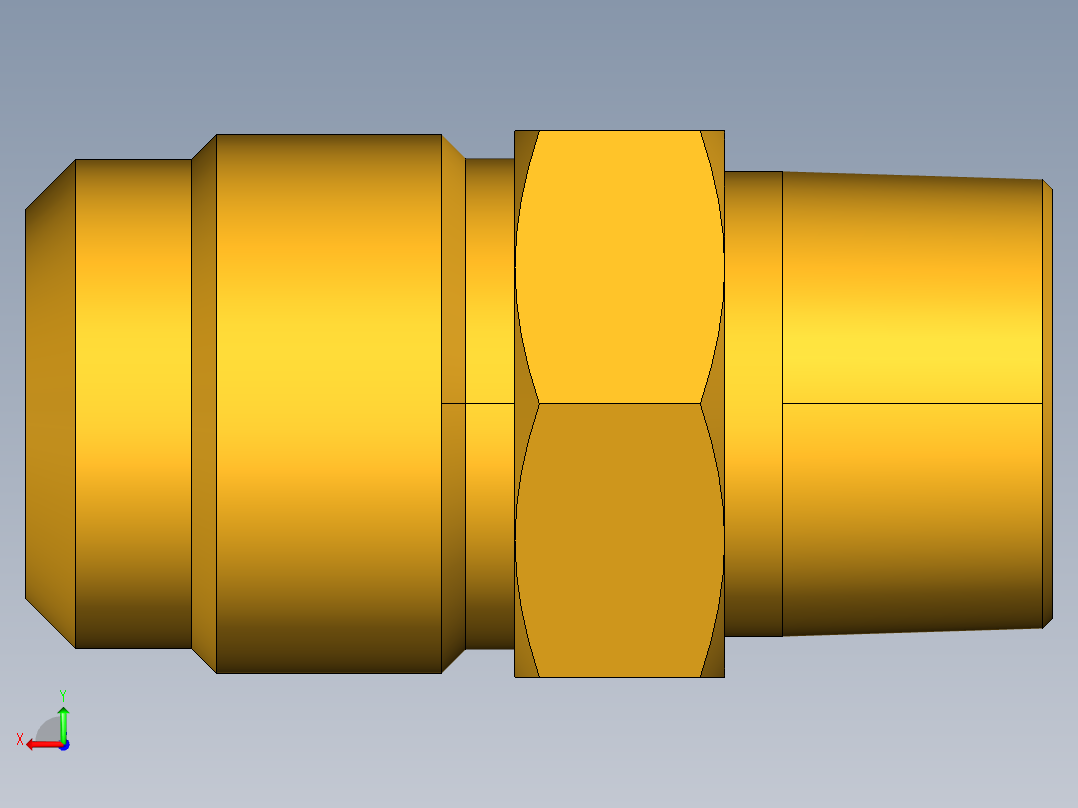扩口式工业通用硬管接头Male Connector 48F-14-12后视图