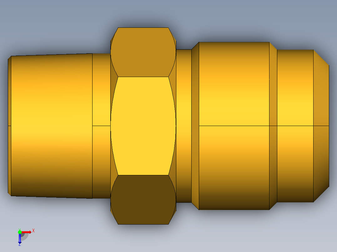 扩口式工业通用硬管接头Male Connector 48F-14-12俯视图