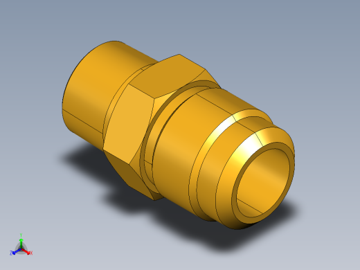 扩口式工业通用硬管接头Male Connector 48F-14-12正等轴测缩略图