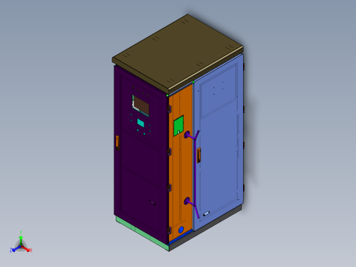 电动汽车户外直流柜式正等轴测缩略图
