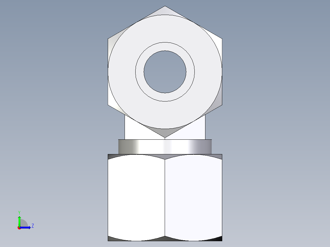 卡套式工业通用硬管接头EO_Union_tee_T14ZSCF左视图