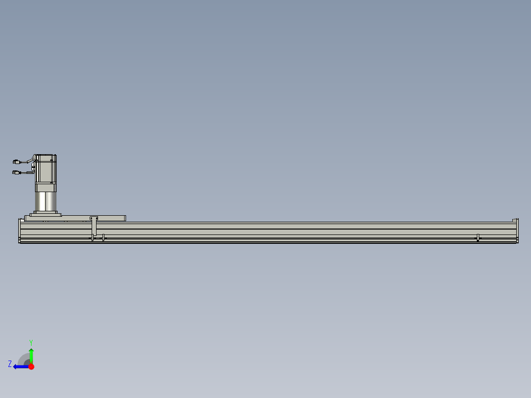 东锦齿条传动DH210G-L167-S1450-BU-减速机+P750W右视图