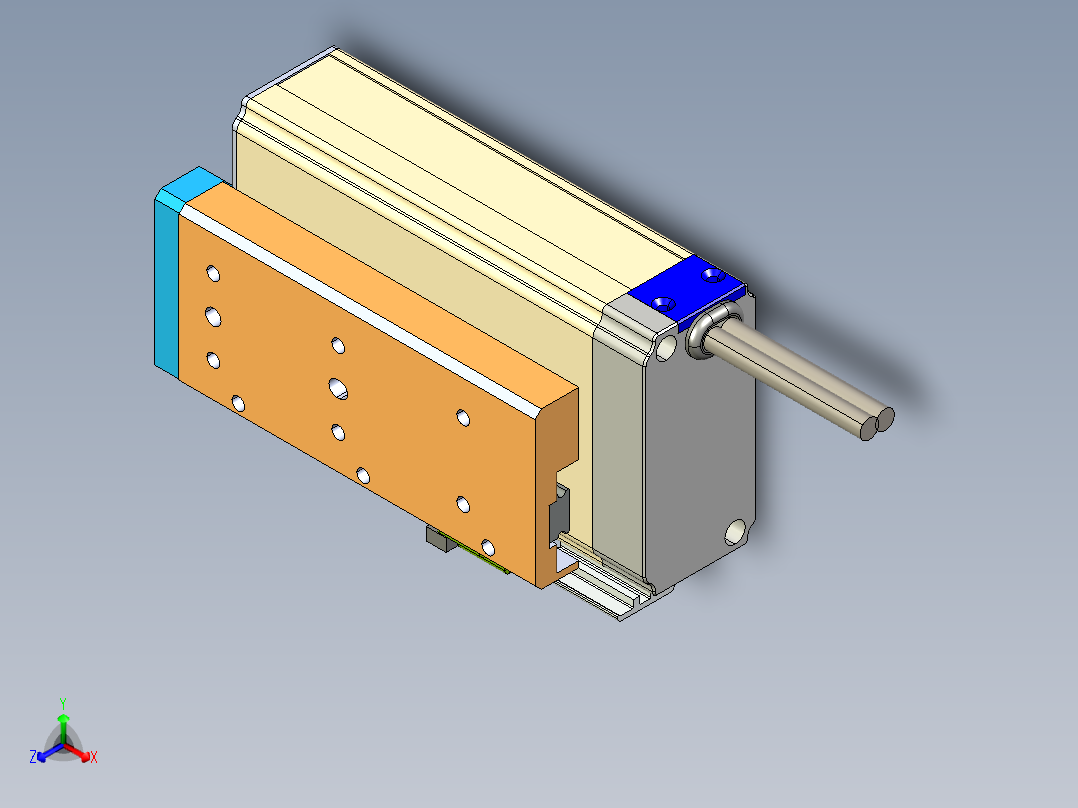 威洛博LES小滑台LES16-Lxx-S50-BL正等轴测图