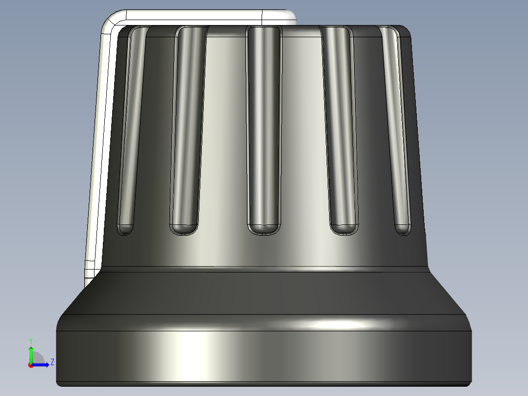 用于旋转编码器的带6mmD轴的16mm旋钮左视图