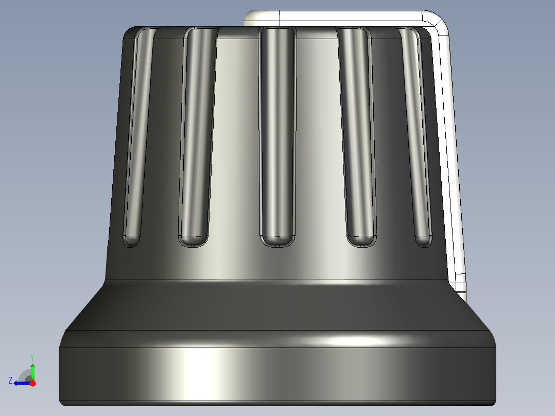 用于旋转编码器的带6mmD轴的16mm旋钮右视图
