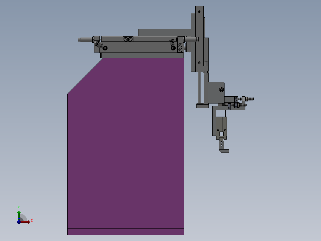 带浮动功能气动上料机构前视图