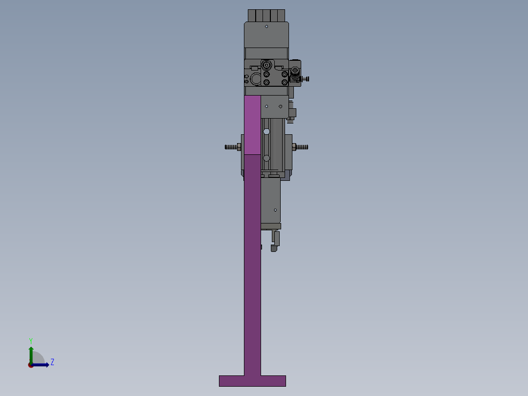 带浮动功能气动上料机构左视图
