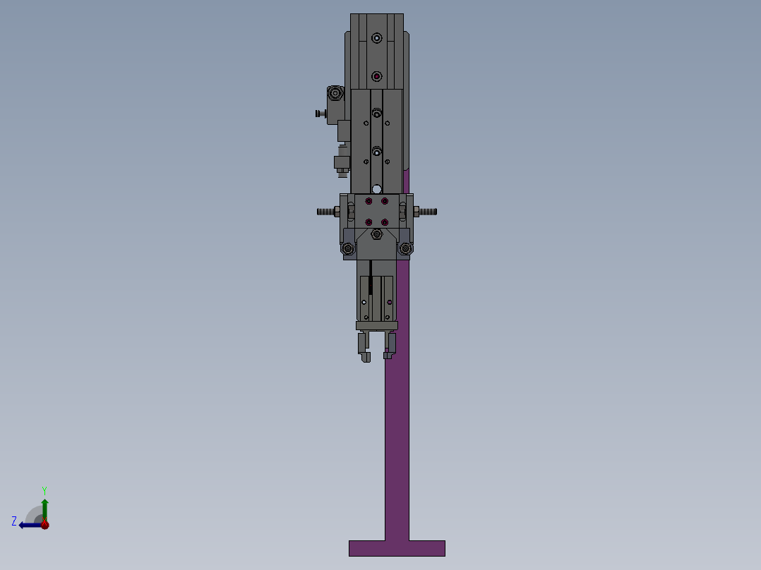 带浮动功能气动上料机构右视图