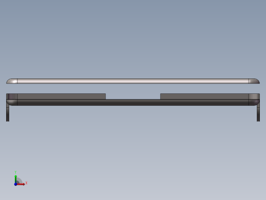 小型电脑桌设计模型前视缩略图