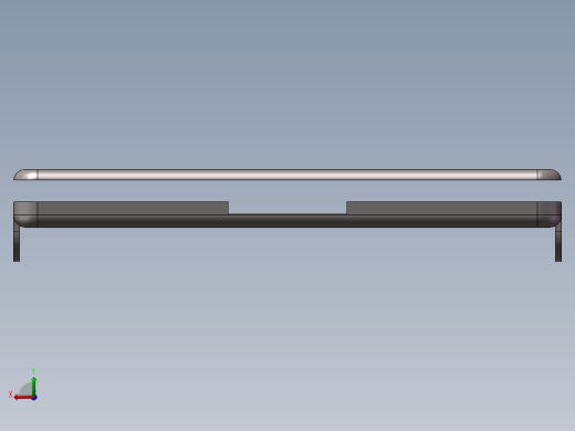小型电脑桌设计模型后视缩略图