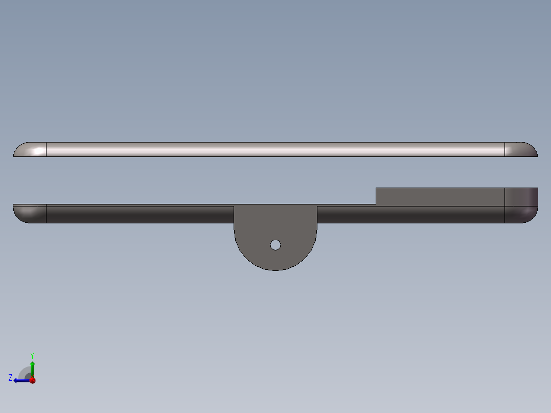 小型电脑桌设计模型右视图